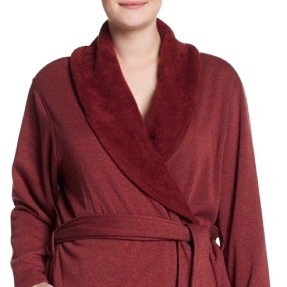 New UGG Blanche Plus Plush Shawl Collar red Robe - Picture 2 of 6